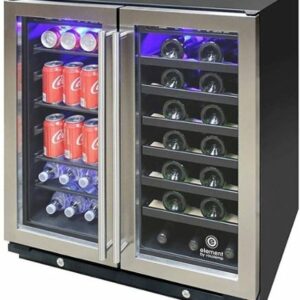 Vinotemp - 33-Bottle and 101-Can Dual Zone Wine and Beverage Cooler - Silver