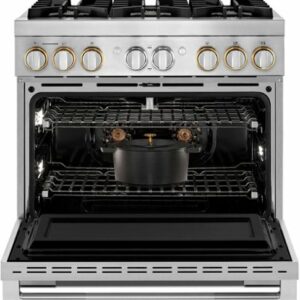 JennAir - RISE 5.1 Cu. Ft. Self-Cleaning Freestanding Dual Fuel Convection Range - Stainless Steel