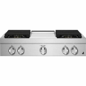 JennAir - NOIR 36" Built-In Gas Cooktop with Griddle - Stainless Steel