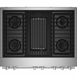 JennAir - NOIR 5.1 Cu. Ft. Self-Cleaning Freestanding Dual Fuel Convection Range - Floating Black Glass