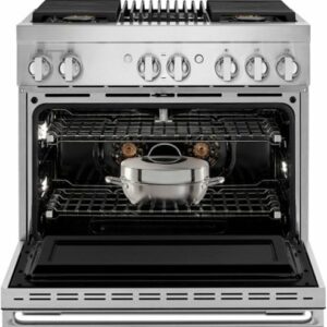 JennAir - NOIR 5.1 Cu. Ft. Self-Cleaning Freestanding Dual Fuel Convection Range - Floating Black Glass