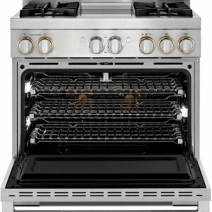 JennAir - RISE 5.1 Cu. Ft. Self-Cleaning Freestanding Gas Convection Range - Stainless Steel