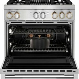 JennAir - RISE 5.1 Cu. Ft. Self-Cleaning Freestanding Dual Fuel Convection Range - Stainless Steel