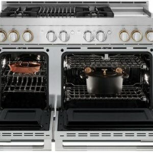 JennAir - RISE 6.3 Cu. Ft. Self-Cleaning Freestanding Double Oven Gas Convection Range - Stainless Steel