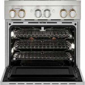 JennAir - RISE 4.1 Cu. Ft. Self-Cleaning Freestanding Gas Convection Range - Stainless Steel