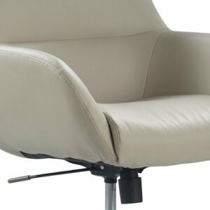 Finch - Forester Modern Bonded Leather Office Chair - Silver/Cream