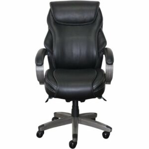 La-Z-Boy - Hyland Bonded Leather & Memory Foam Executive Chair - Gray/Black