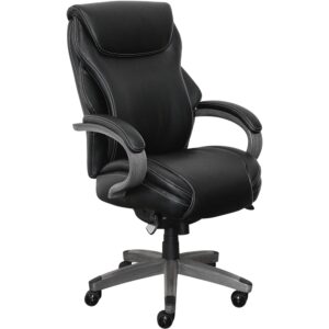 La-Z-Boy - Hyland Bonded Leather & Memory Foam Executive Chair - Gray/Black