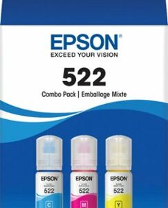 Epson - EcoTank 522 3-Pack Ink Bottles - Cyan/Magenta/Yellow