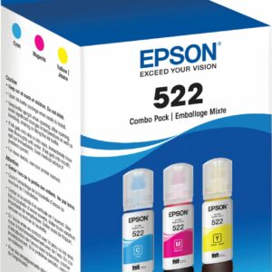 Epson - EcoTank 522 3-Pack Ink Bottles - Cyan/Magenta/Yellow