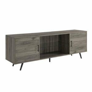 Walker Edison - 70" Mid Century Modern TV Console for Most Flat-Panel TVs Up to 80" - Slate Gray