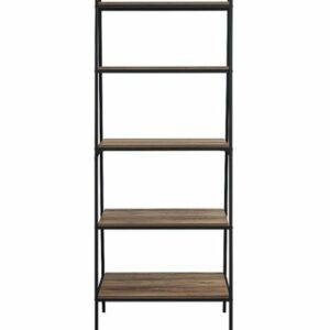 Walker Edison - 72" Industrial Ladder 5-Shelf Bookcase - Rustic Oak