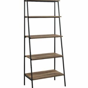 Walker Edison - 72" Industrial Ladder 5-Shelf Bookcase - Rustic Oak