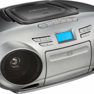 Insignia™ - AM/FM Radio Portable CD Boombox with Bluetooth - Silver/Black