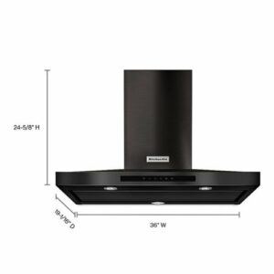 KitchenAid - 36" Externally Vented Range Hood - Black Stainless Steel