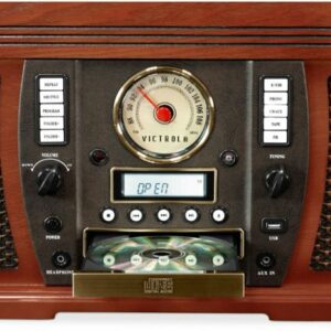 Victrola - Aviator Signature Bluetooth 8-in-1 Record Player - Mahogany