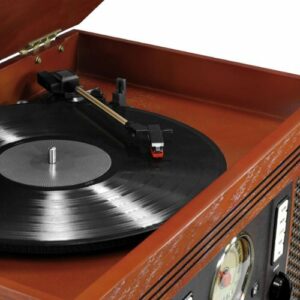 Victrola - Aviator Signature Bluetooth 8-in-1 Record Player - Mahogany