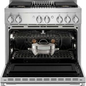 JennAir - NOIR 5.1 Cu. Ft. Freestanding Gas True Convection Range with CustomClean™ - Floating Black Glass