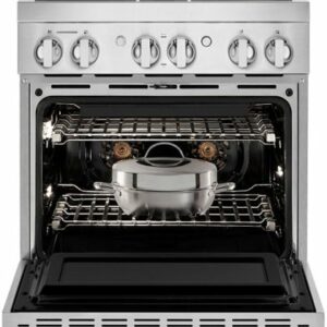 JennAir - NOIR 4.1 Cu. Ft. Self-Cleaning Freestanding Gas Convection Range - Floating Black Glass