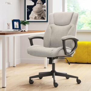 Serta - Connor Upholstered Executive High-Back Office Chair with Lumbar Support - Microfiber - Gray