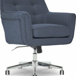 Serta - Ashland Memory Foam & Twill Fabric Home Office Chair - Blue