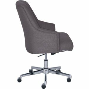 Serta - Leighton Modern Memory Foam & Twill Fabric Home Office Chair - Graphite