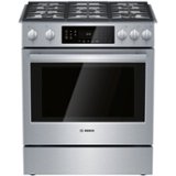 Bosch - 800 Series 4.8 Cu. Ft. Self-Cleaning Slide-In Gas Convection Range - Stainless Steel