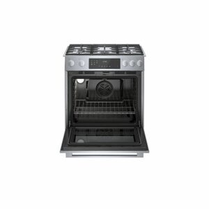 Bosch - 800 Series 4.8 Cu. Ft. Self-Cleaning Slide-In Gas Convection Range - Stainless Steel