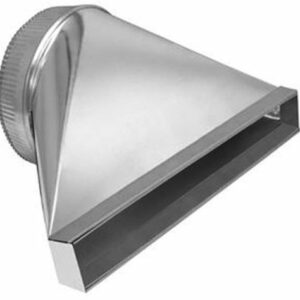 Zephyr - 2 in. x 19 in. Rectangular to 8 in. Round Transition for Lift Downdraft - Silver