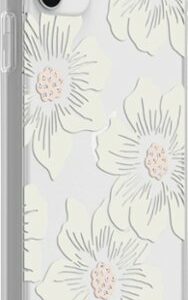 kate spade new york - Protective Hard Shell Case for Apple® iPhone® 11 - Cream With Stones/Hollyhock Floral Clear