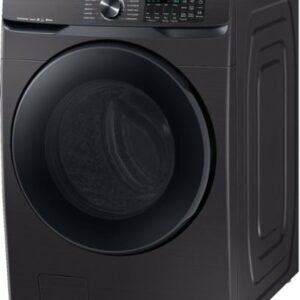 Samsung - 5.0 Cu. Ft.  High-Efficiency Stackable Smart Front Load Washer with Steam - Black Stainless Steel