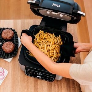 Ninja - Foodi 5-in-1 Indoor Grill with 4-qt Air Fryer, Roast, Bake, & Dehydrate - Stainless Steel/Black