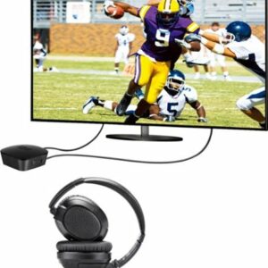 MEE audio - Connect T1CMA Wireless TV Headphone System with Over-the-Ear Headphones and Bluetooth Audio Transmitter - Black