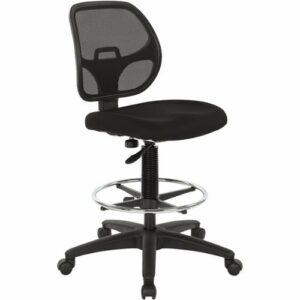 WorkSmart - DC Series Fabric Drafting Chair - Black