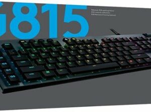 Logitech - G815 LIGHTSYNC Full-size Wired Mechanical GL Clicky Switch Gaming Keyboard with RGB Backlighting - Carbon