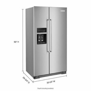 KitchenAid - 19.8 Cu. Ft. Side-by-Side Counter-Depth Refrigerator - Stainless Steel