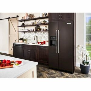 KitchenAid - 22.6 Cu. Ft. Side-by-Side Counter-Depth Refrigerator - Black Stainless Steel