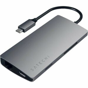 Satechi - Type-C Multi-Port Adapter V2-4K HDMI, Ethernet, USB-C, SD/Micro, USB 3.0 - MacBook Pro, MacBook Air, Windows Laptops - Space Gray