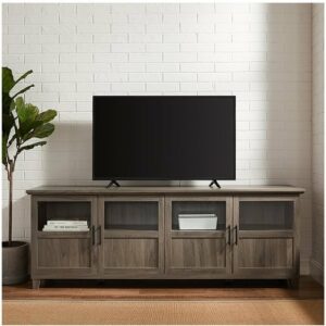 Walker Edison - Tall Split Door TV Stand for Most TVs up to 78" - Slate Grey