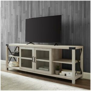 Walker Edison - Farmhouse TV Stand Cabinet for Most TVs Up to 78" - White Oak