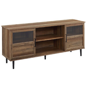 Walker Edison - Transitional TV Stand Cabinet for Most TVs Up to 65" - Rustic Oak