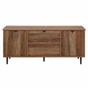 Walker Edison - Transitional TV Stand Cabinet for Most TVs Up to 65" - Rustic Oak