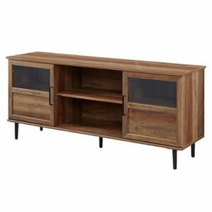 Walker Edison - Transitional TV Stand Cabinet for Most TVs Up to 65" - Rustic Oak