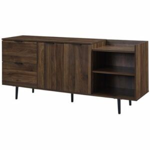 Walker Edison - Modern TV Stand Cabinet for Most Flat-Panel TVs Up to 46" - Dark Walnut