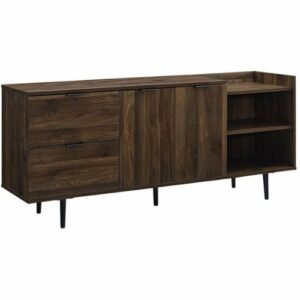 Walker Edison - Modern TV Stand Cabinet for Most Flat-Panel TVs Up to 46" - Dark Walnut