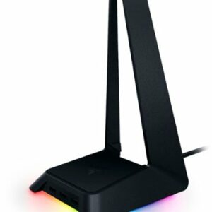 Razer - Base Station Chroma USB Hub Headset Stand with a 3-port USB 3.0 hub powered by Chroma RGB - Black