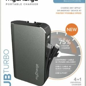 myCharge - HUB Turbo 6700 mAh Portable Charger for Most Mobile Devices - Gray