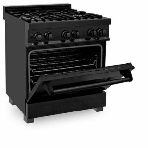 ZLINE - Dual Fuel Range with Gas Stove and Electric Oven - Black Stainless Steel