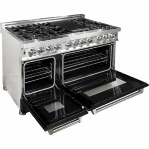 ZLINE - Professional 6 Cu. Ft. Freestanding Double Oven Dual Fuel Range - Black Matte