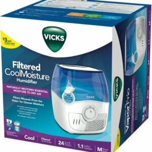 Vicks - 1.1 Gal. Cool Mist Humidifier - White